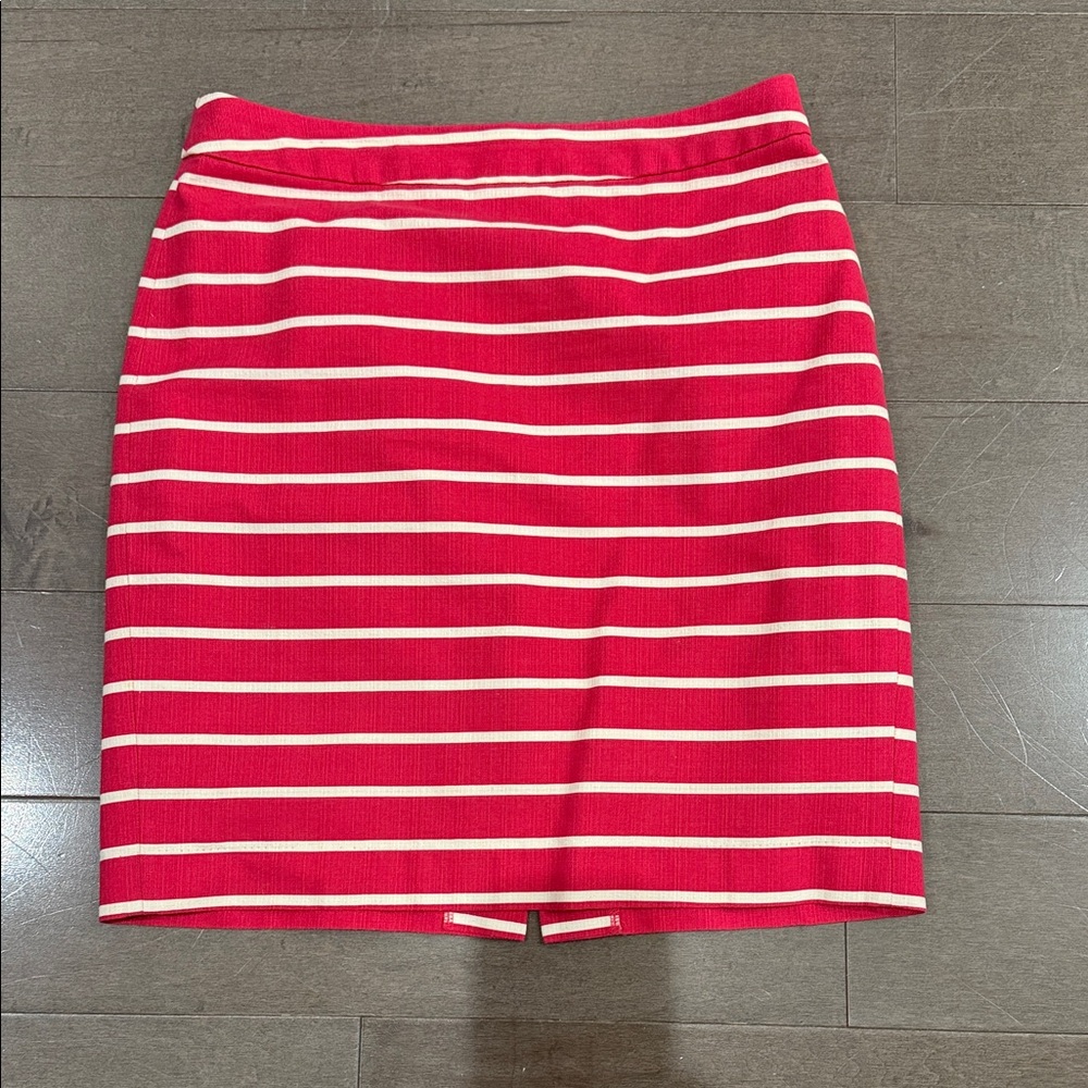 Banana Republic Red and White Striped Pencil Skirt EUC